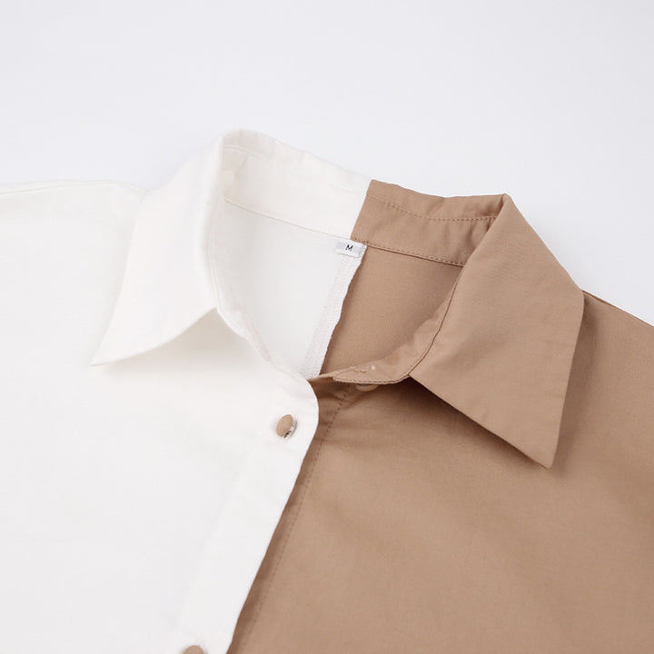 Dame Oversized Skjorte med asymmetrisk Snit og moderne Knapdetaljer Stilla