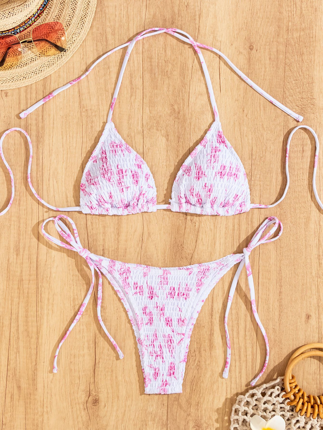 Dame triangel-bikini med legende rynkedesign Skovae
