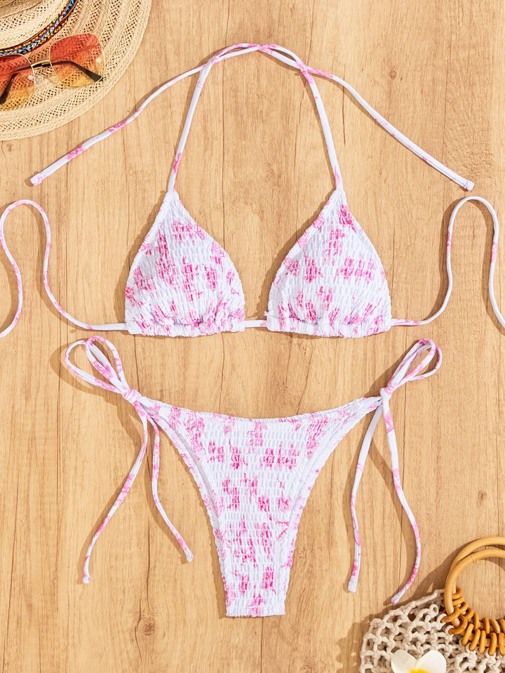 Dame triangel-bikini med legende rynkedesign Skovae