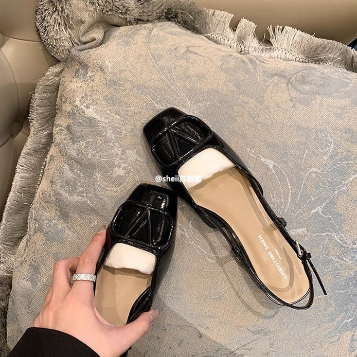 Dame Sling-Pumps med trendy rem og dekorativt spænde-design Stilla