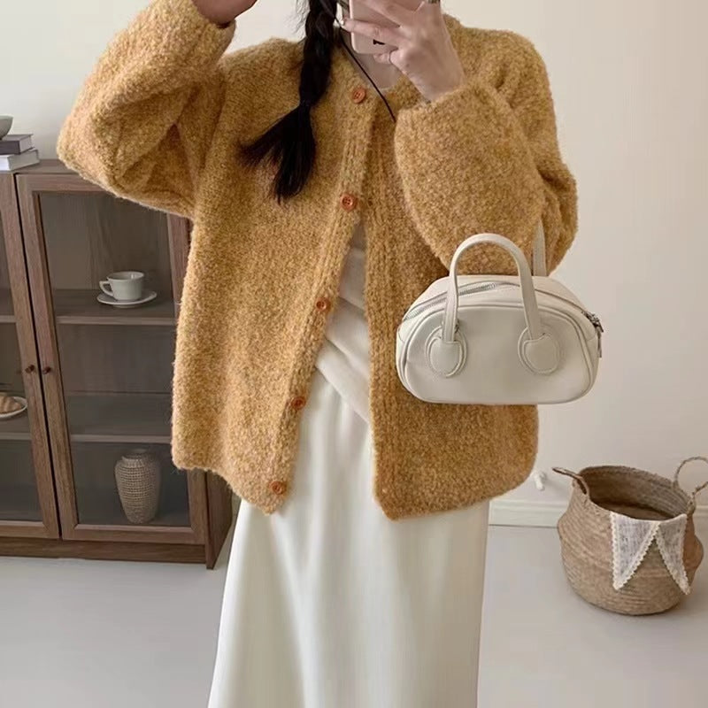 Dame Cozy Cardigan med Knapper og Løs Pasform Stilla
