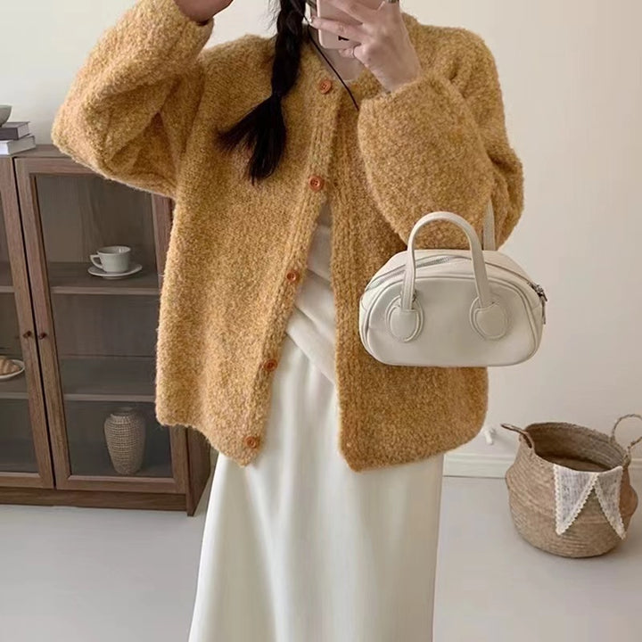 Dame Cozy Cardigan med Knapper og Løs Pasform Stilla