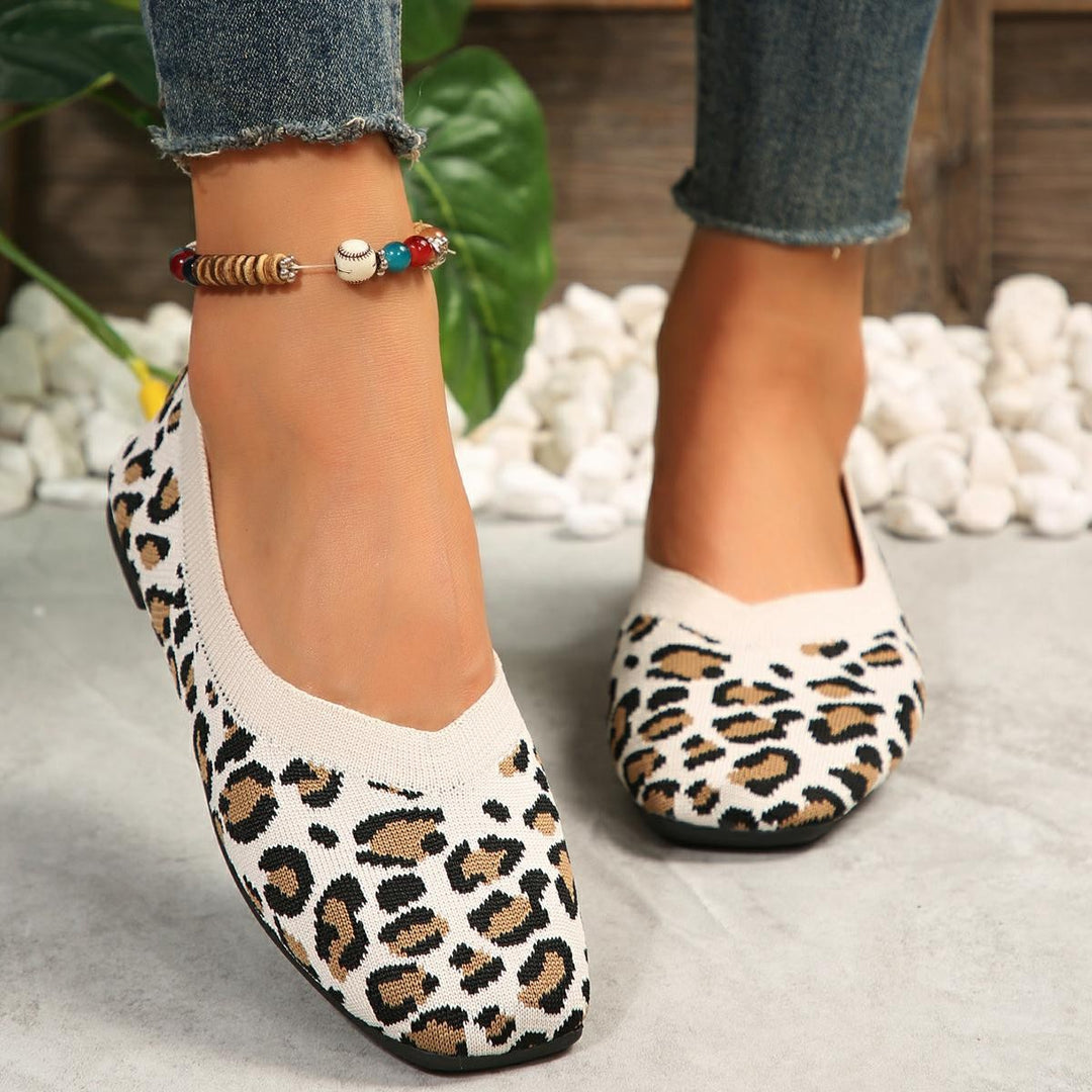 Dame behagelige balletsko med elastisk leoparddesign og åndbart overtøj Stilla