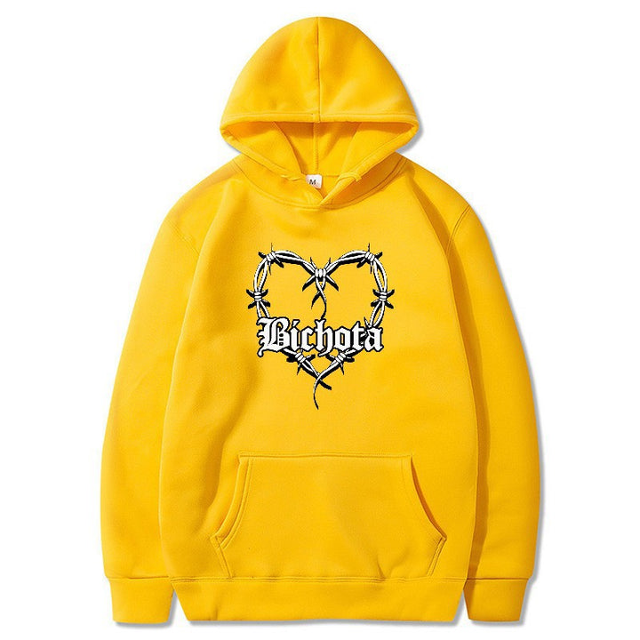 Kvinders hoodie med unikt hjerte design og broderet skrift Skovae