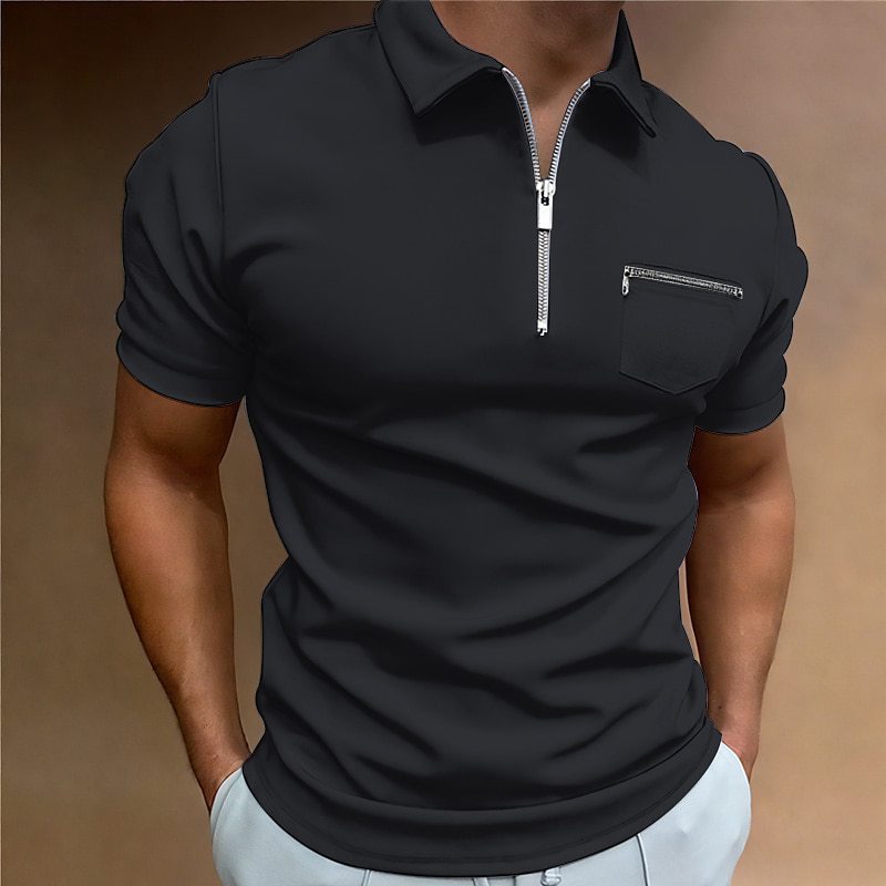 Herre Poloshirt med moderne lynlås og praktisk brystlomme Stilla