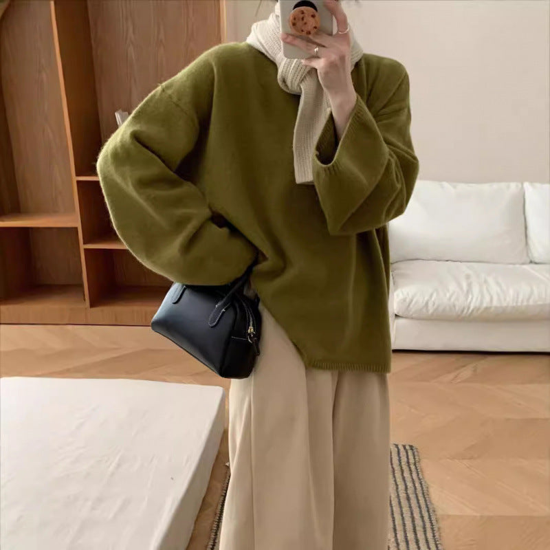 Kvinders oversized strikket sweater med bred skæring og fint materiale Stilla