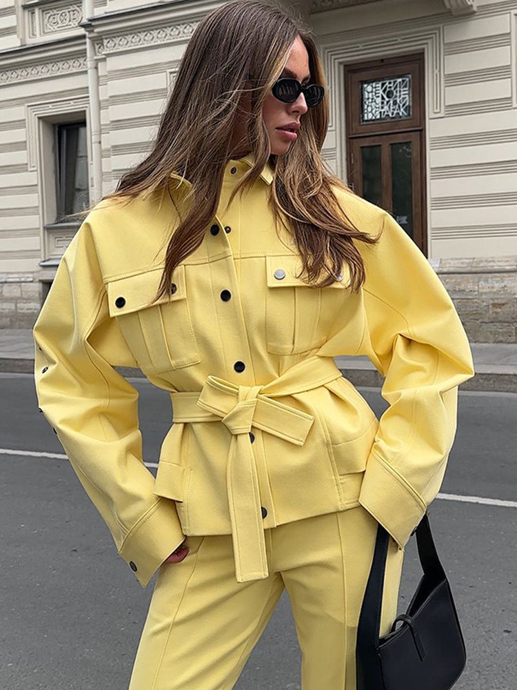 Dame moderigtig oversized jakke og bukser sæt Stilla