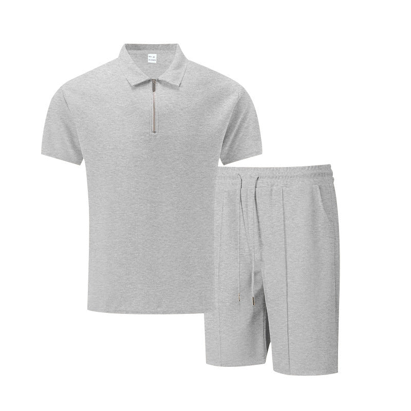 Herrer afslappet sportoutfit med standkrave og elastisk talje Stilla