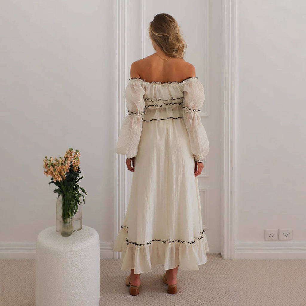 Kvinders luftige crop top med flæser og bælte Stilla