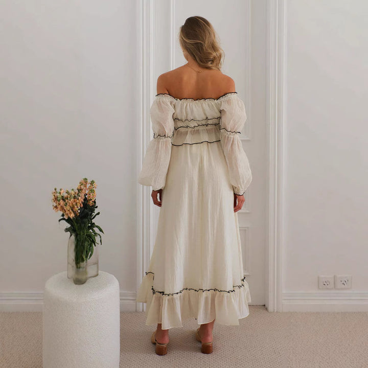 Kvinders luftige crop top med flæser og bælte Stilla