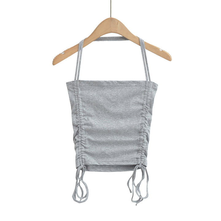 Dame Crop-Top med rynket design og justerbare stropper Stilla