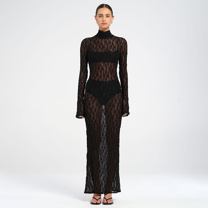 Femme Elegante Spidse Maxi Kjole Stilla