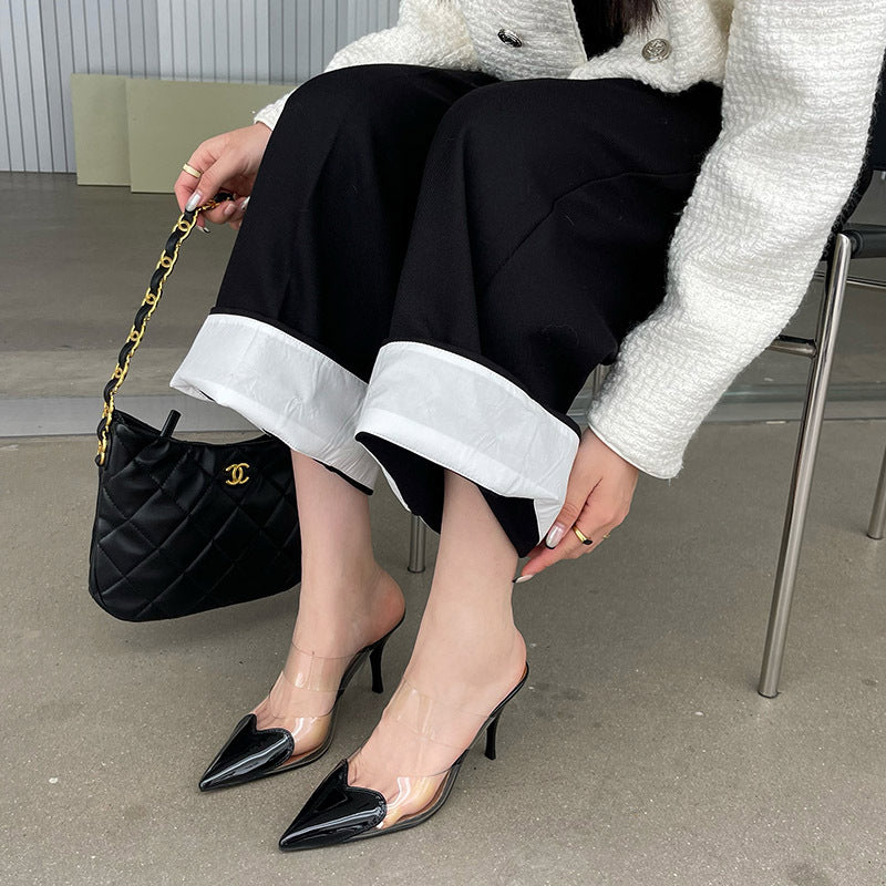 Dame Slingback Hæle med gennemsigtige remme og elegant spids tå Stilla