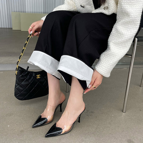 Dame Slingback Hæle med gennemsigtige remme og elegant spids tå Stilla