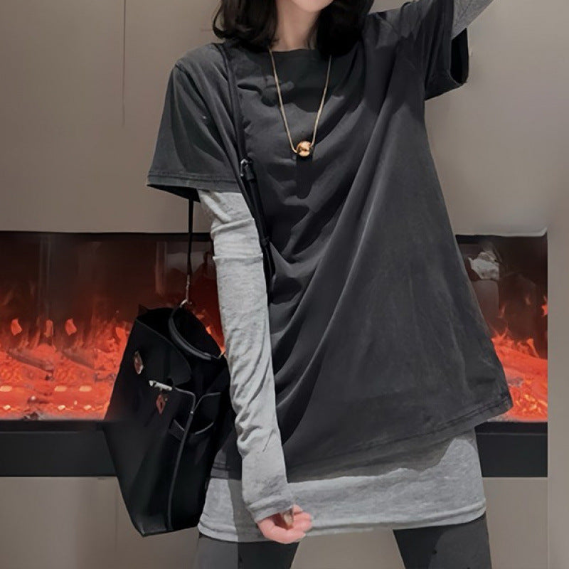 Femme Lagdelt Lange Ærmer Oversized Top Stilla