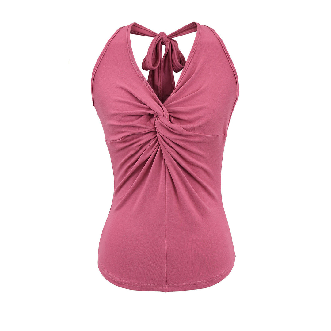 Dame Sporty Top med justerbar rygdetalje og raffineret drapering Stilla