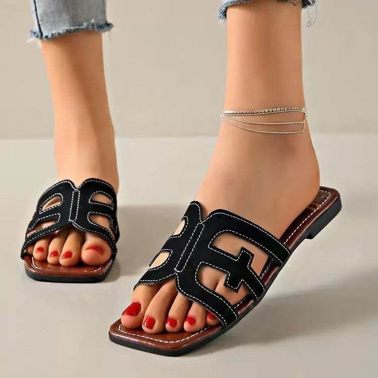 Dame elegante toe separatorer - pantoletten med moderigtigt udskåret design og komfortabel sål Stilla