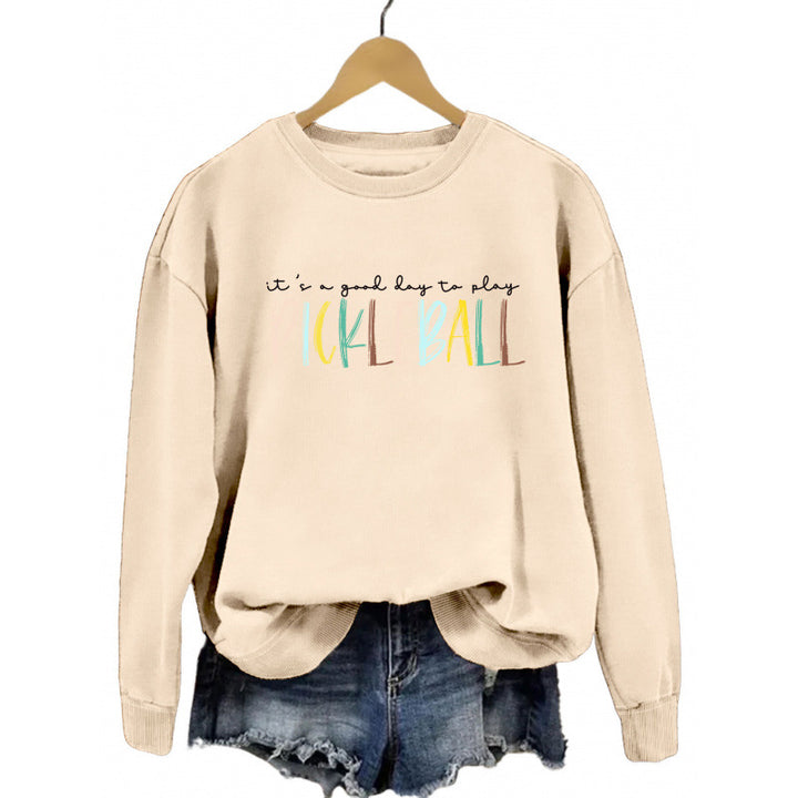 Kvinders afslappet sweatshirt med farverig pickleball print Skovae