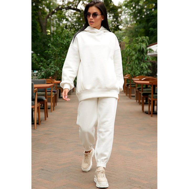 Dame hyggelig hættetrøje sæt lavet af blødt fleece Stilla