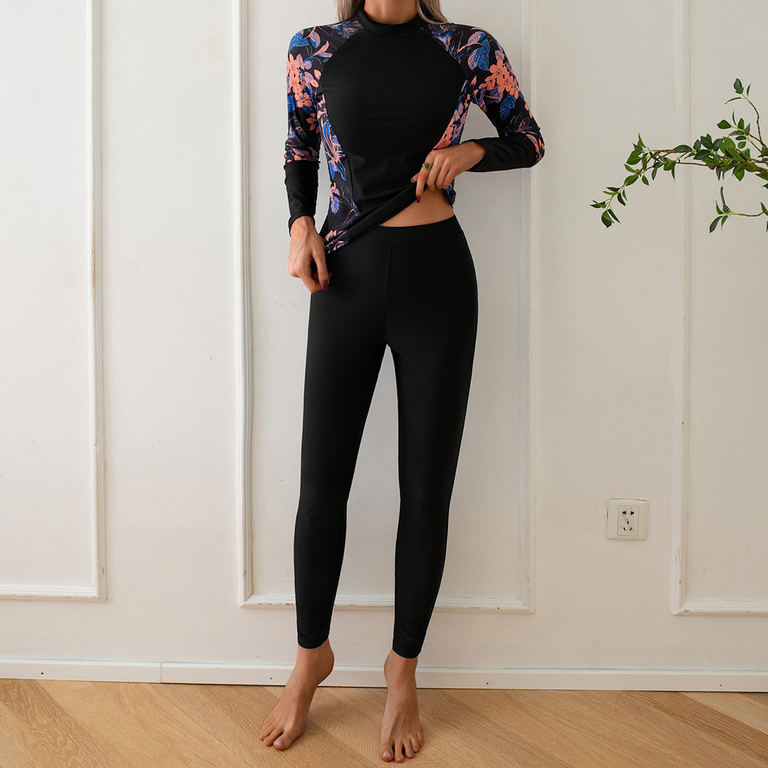 Dame Langærmet Rashguard med floral design Skovae