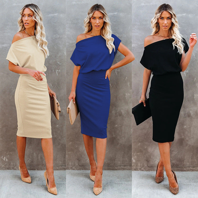 Dame Off-Shoulder Midikjole med Bodycon-pasform Stilla