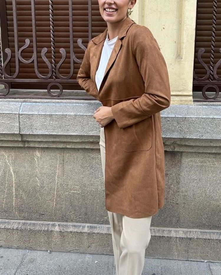 Damer elegant Longblazer lavet af blødt Suedine Stilla