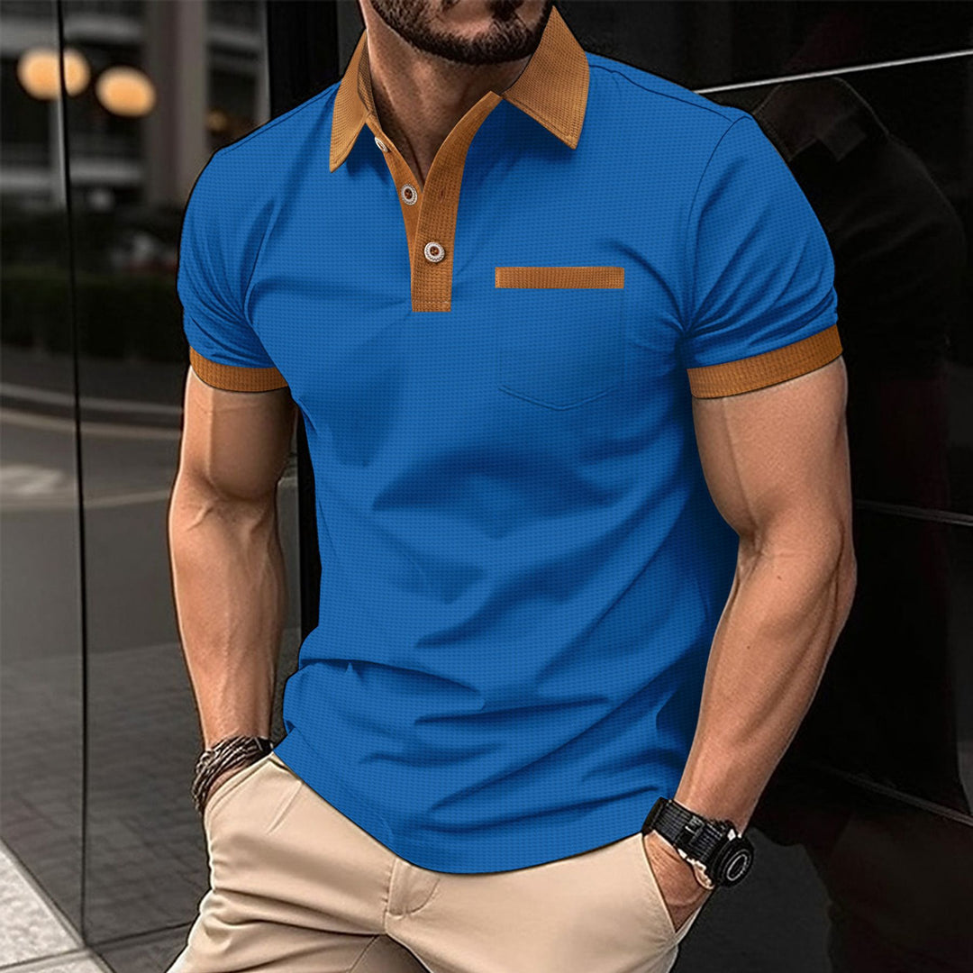 Herrer Poloshirt med moderne kontrastkrave og funktionel brystlomme Stilla