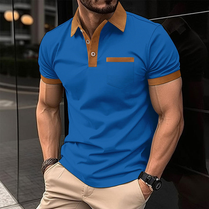 Herrer Poloshirt med moderne kontrastkrave og funktionel brystlomme Stilla