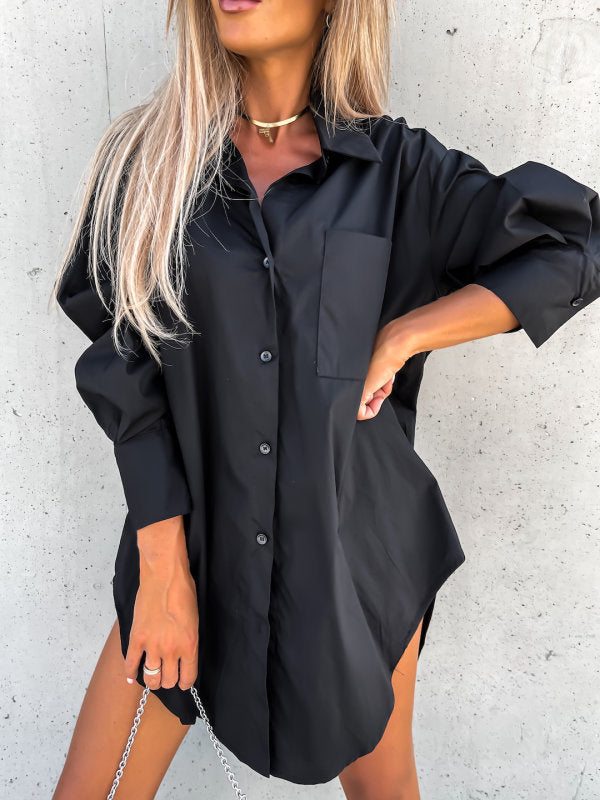 Dame trendy oversized skjorte med subtile detaljer Stilla