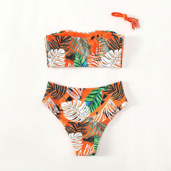 Dame bandeau bikini med højskåret underdel Skovae