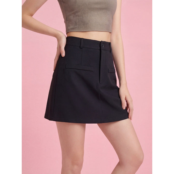 Damen Modischer Minirock mit eleganter Schnittführung und praktischen Taschen Skovae