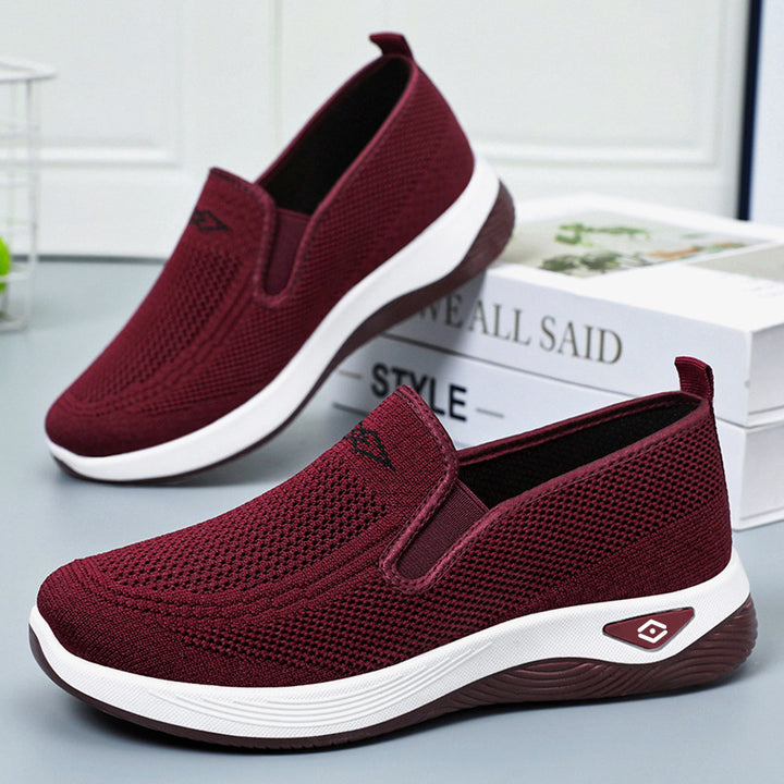 Dame Åndbare Fritidssko med elastisk Slip-On Design og komfortabel Sål Stilla