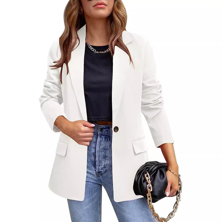 Dame trendy blazer med figursyet snit og store lommer Stilla