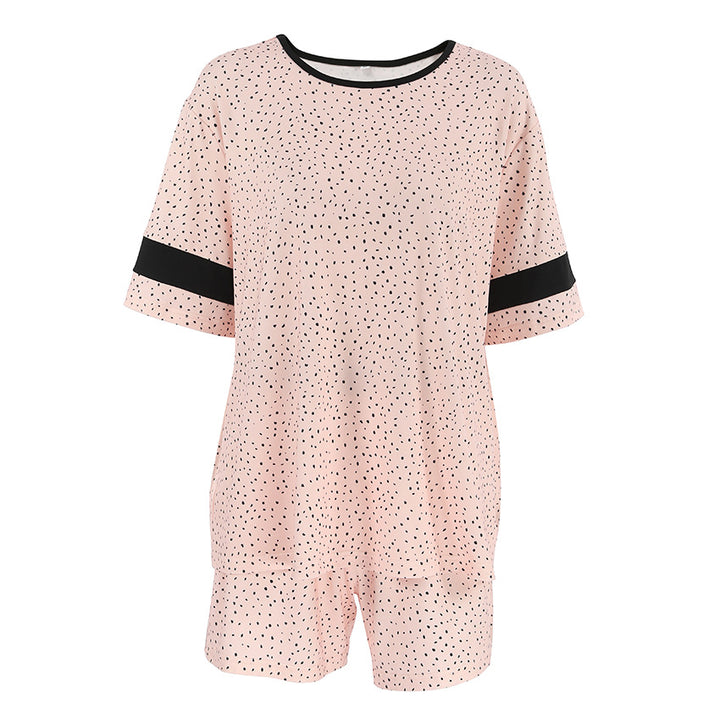 Dame fritid pyjamasæt med afslappet pasform og moderne prither Stilla