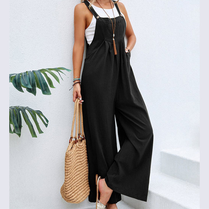 Dame bred overalls med afslappet snit og raffinerede detaljer Stilla