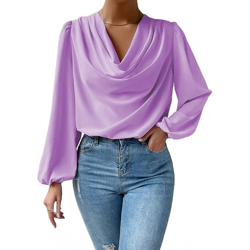 Dame Draperet Cowl Neck Bluse Stilla