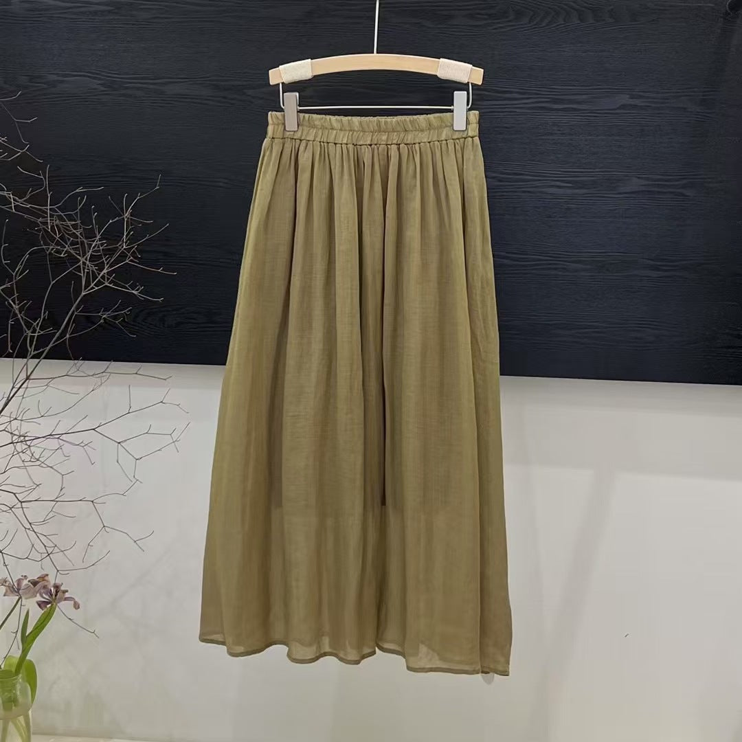 Femme Flydende A-linje Maxi Nederdel med elastisk talje Stilla
