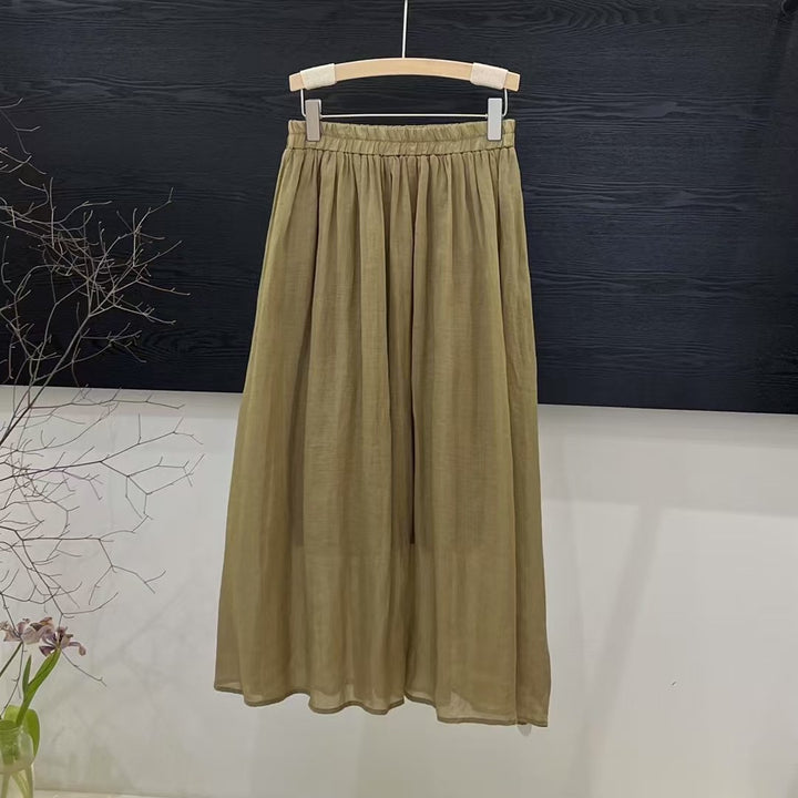Femme Flydende A-linje Maxi Nederdel med elastisk talje Stilla