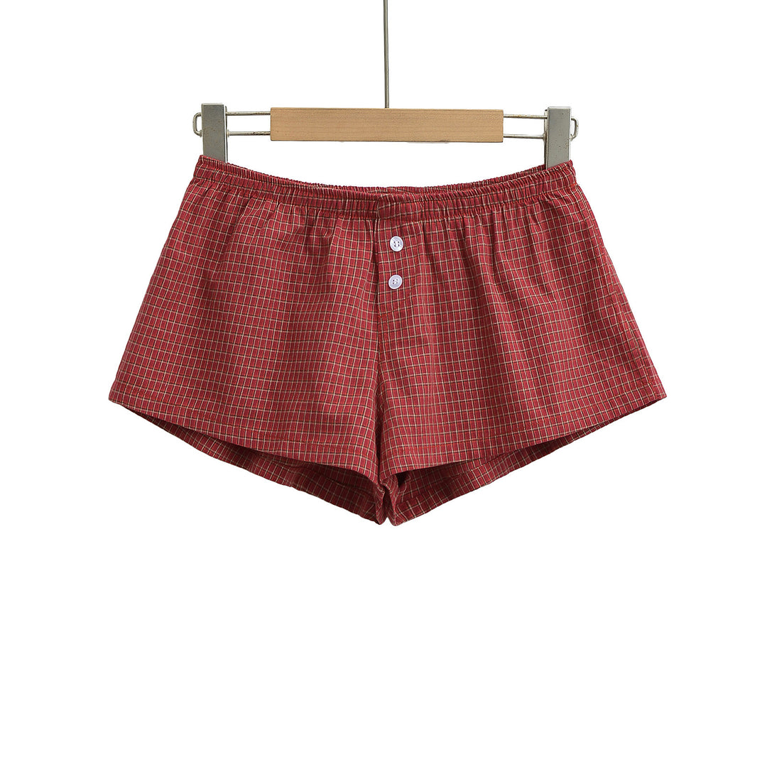 Dame Behagelige Rude Shorts i klassisk snit med elastisk linning Stilla