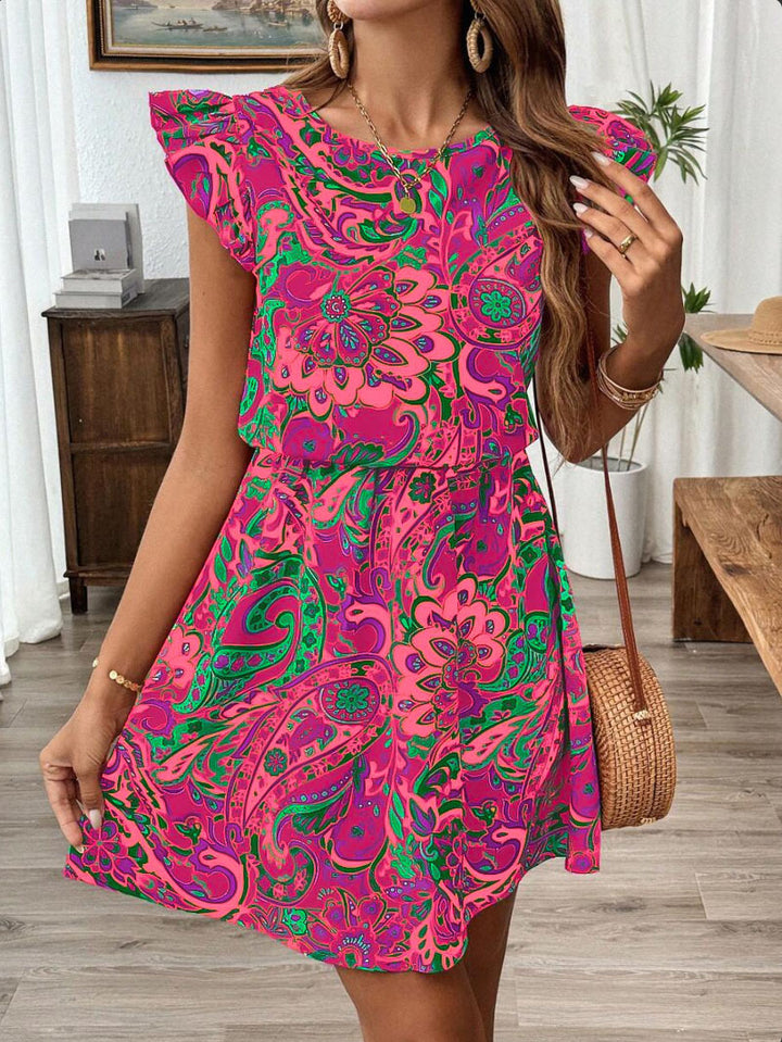 Dame Legende Paisley Sommerkjole med Ruffle Detaljer Stilla