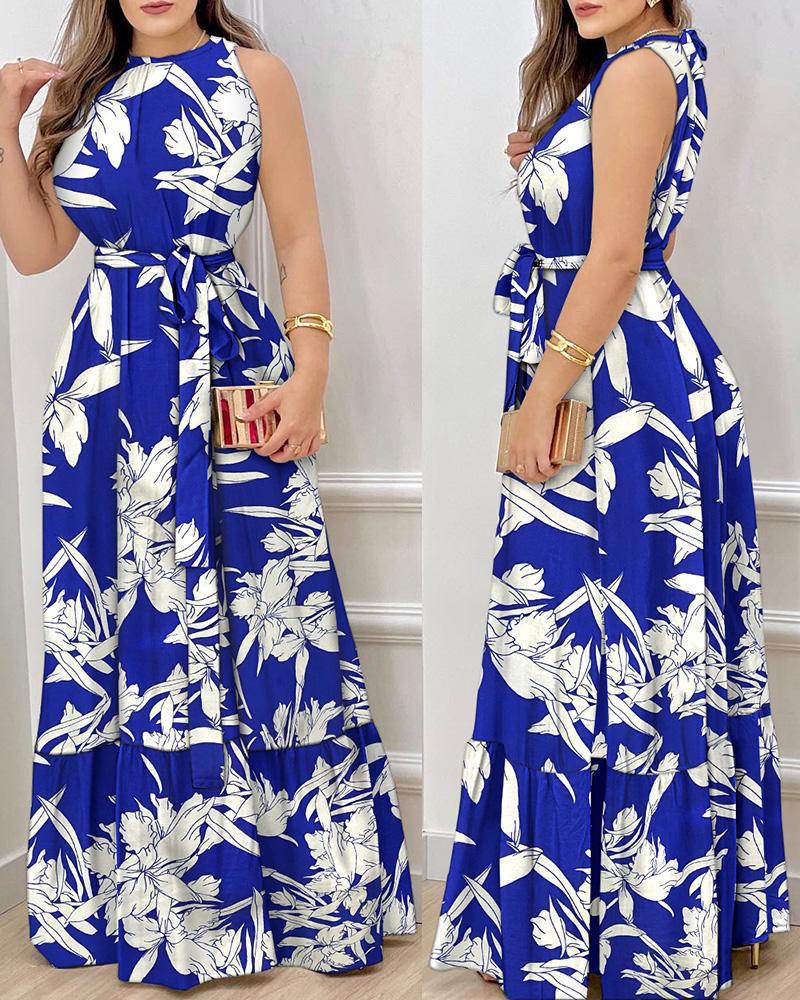 Dame Maxi-kjole med blomster mønstre Stilla