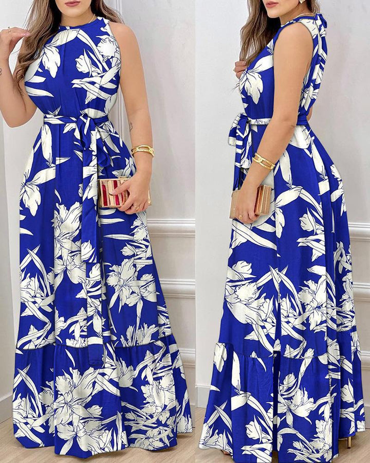 Dame Maxi-kjole med blomster mønstre Stilla
