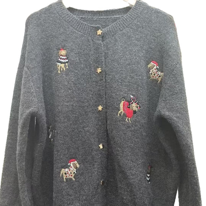 Kvinders cardigan med legende applikationer og elegant schnit Stilla