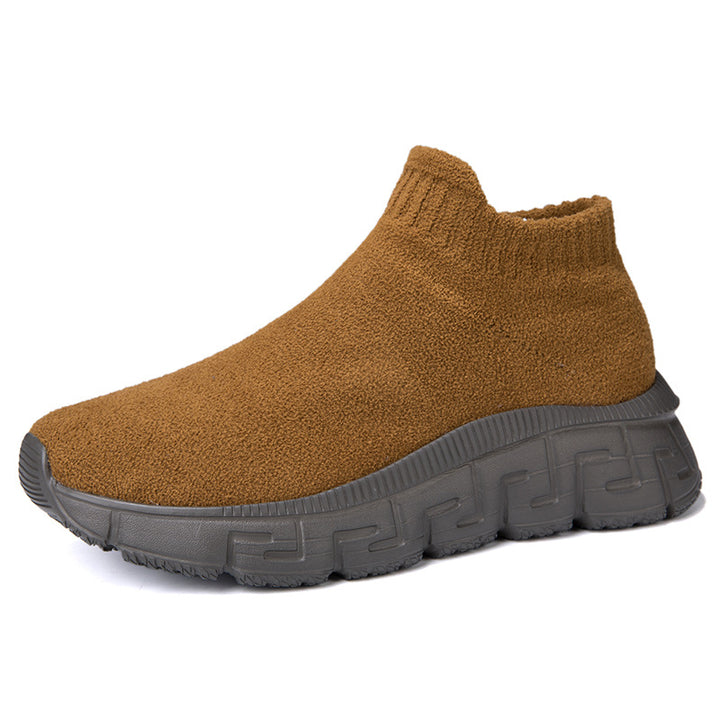 Dame nan hyggelige Sok-Sneaker i teddy-velour med elastisk skaft og stødabsorberende profilsål Skovae