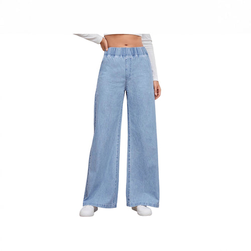Damernes lette højtaljede jeans med elastisk talje og elegant snit Skovae