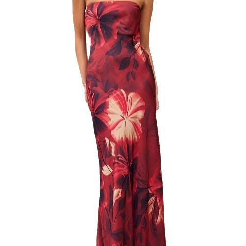 Femme Strapless Floral Maxi Kjole Stilla