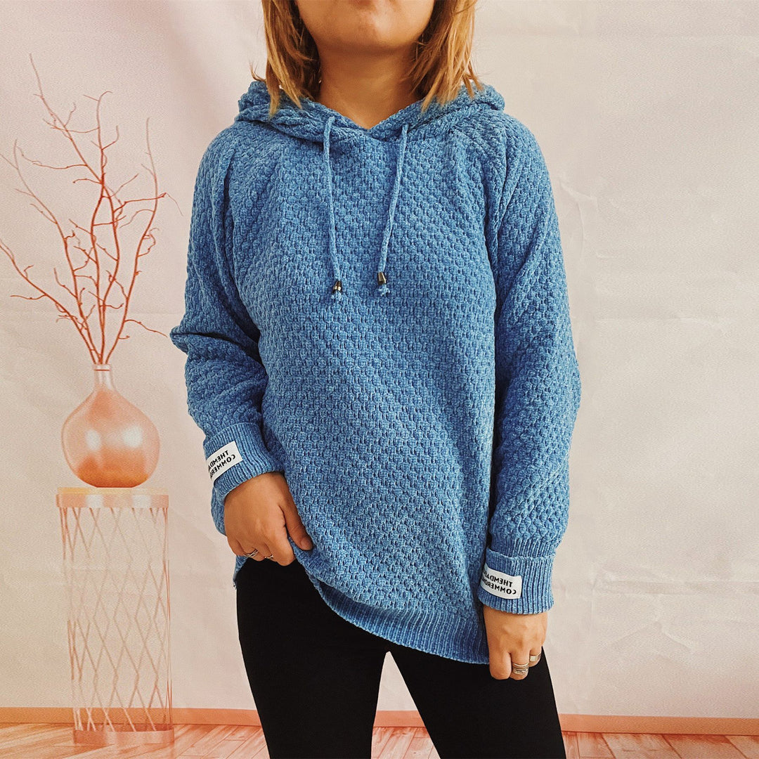 Dame løs hoodie med tekstureret stof og moderne snor Stilla