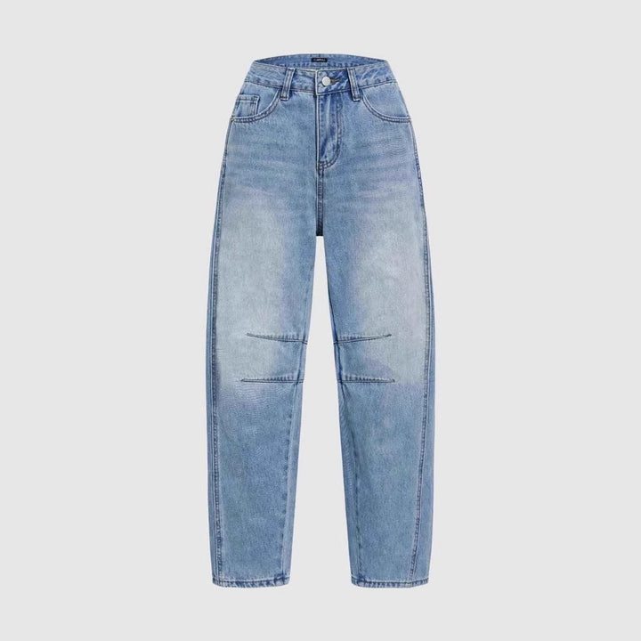 Kvindernes løstsiddende jeans i vintage look med frynset kant Stilla