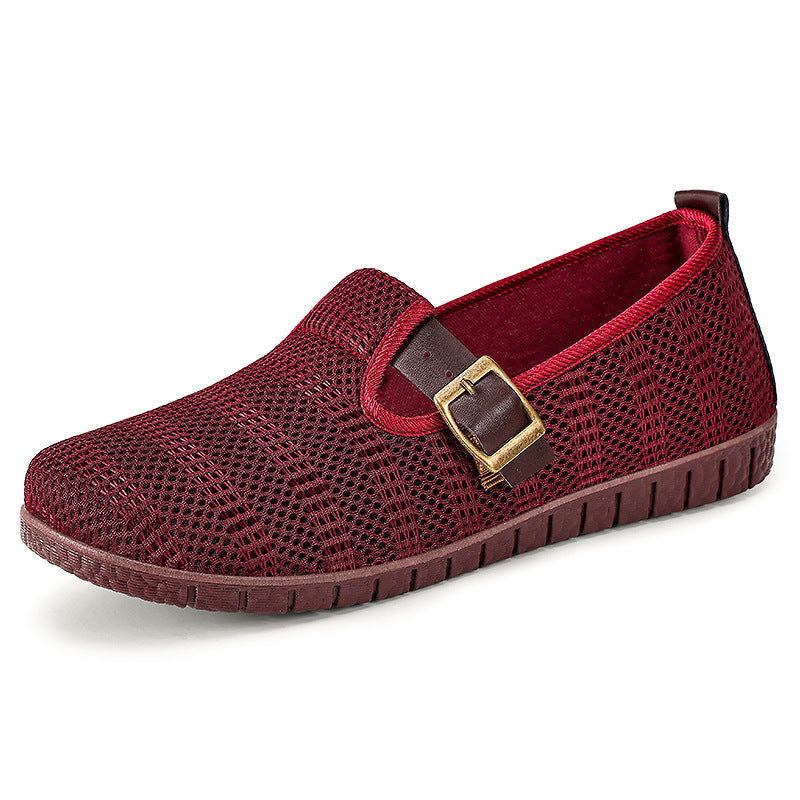 Dame Åndbare Slip-On Mokkasiner med Fashionable Rem Stilla