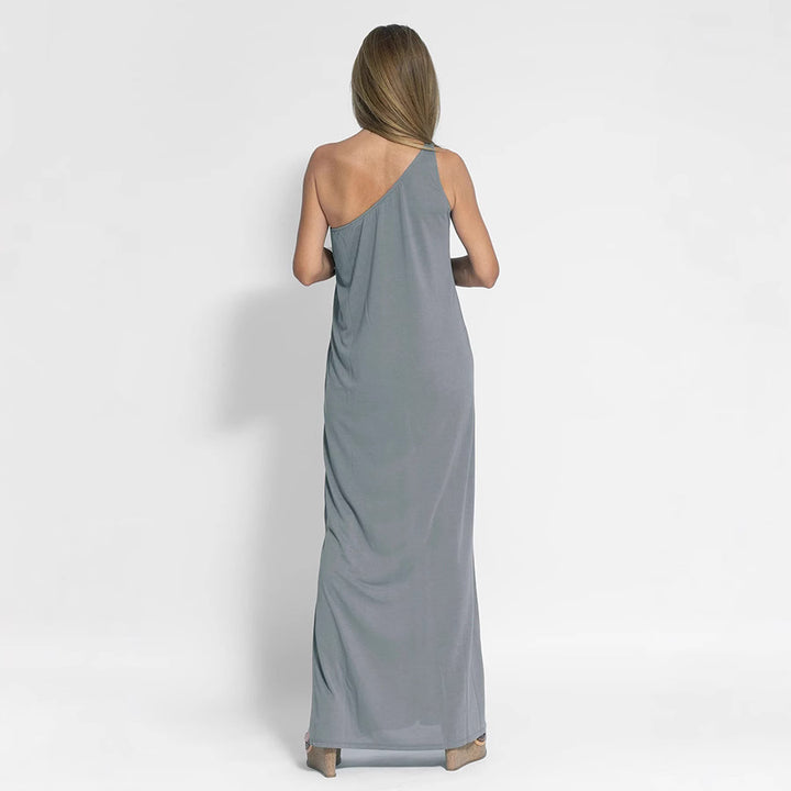 Dame Maxi kjole med asymmetrisk snit og elegant slids Stilla